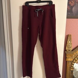 FIGS Burgundy Kade Cargo Pants
